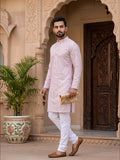 Men’s Printed Kurta with Mandarin Collar – Festive Ethnic Wear