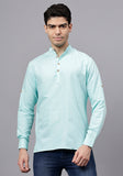 LENIA Men's Cotton Blend Slim Fit Short Kurta Pack of 1
