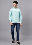 LENIA Men's Cotton Blend Slim Fit Short Kurta Pack of 1