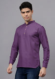 LENIA Men's Cotton Blend Slim Fit Short Kurta Pack of 1