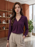 Women's Crepe Formal V-Neck Office Top
