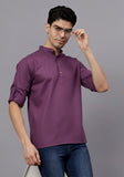 LENIA Men's Cotton Blend Slim Fit Short Kurta Pack of 1