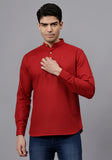 LENIA Men's Cotton Blend Slim Fit Short Kurta Pack of 1