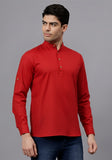 LENIA Men's Cotton Blend Slim Fit Short Kurta Pack of 1