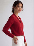 Women's Crepe Formal V-Neck Office Top