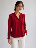 Women's Crepe Formal V-Neck Office Top