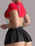 Women’s Suspender-Style Lingerie Set with Flared Mini Skirt ( RDB03 )