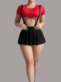 Women’s Suspender-Style Lingerie Set with Flared Mini Skirt ( RDB03 )