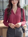 Women's Crepe Formal V-Neck Office Top