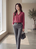 Women's Crepe Formal V-Neck Office Top