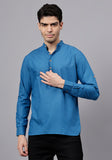 LENIA Men's Cotton Blend Slim Fit Short Kurta Pack of 1