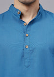 LENIA Men's Cotton Blend Slim Fit Short Kurta Pack of 1