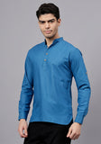 LENIA Men's Cotton Blend Slim Fit Short Kurta Pack of 1