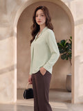 Women's Crepe Formal V-Neck Office Top