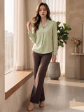 Women's Crepe Formal V-Neck Office Top