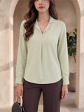 Women's Crepe Formal V-Neck Office Top