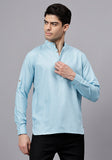 LENIA Men's Cotton Blend Slim Fit Short Kurta Pack of 1