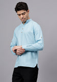 LENIA Men's Cotton Blend Slim Fit Short Kurta Pack of 1