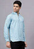 LENIA Men's Cotton Blend Slim Fit Short Kurta Pack of 1