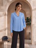 Women's Crepe Formal V-Neck Office Top