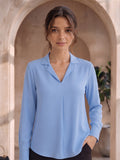 Women's Crepe Formal V-Neck Office Top