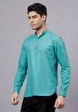 LENIA Men's Cotton Blend Slim Fit Short Kurta Pack of 1