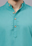 LENIA Men's Cotton Blend Slim Fit Short Kurta Pack of 1