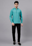LENIA Men's Cotton Blend Slim Fit Short Kurta Pack of 1