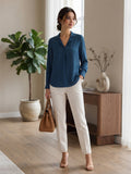 Women's Crepe Formal V-Neck Office Top