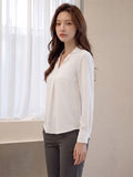 Women's Crepe Formal V-Neck Office Top