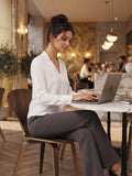 Women's Crepe Formal V-Neck Office Top