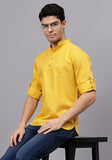 LENIA Men's Cotton Blend Slim Fit Short Kurta Pack of 1
