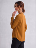 Women's Crepe Formal V-Neck Office Top