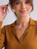Women's Crepe Formal V-Neck Office Top