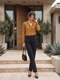 Women's Crepe Formal V-Neck Office Top
